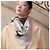 Hermès Foulard in seta per donna con occhielli in pelle Toute Berline Argento - vista 4