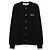 Comme Des Garcons Schwarze Strickjacke mit Doppelherz-Patch - Ansicht 3