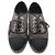 Chanel Sneakers in lino bicolore Blu - vista 2
