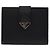 Prada Tarjetero de cuero Saffiano Negro