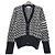 Thom Browne Zweifarbiger Kabelstrick-Cardigan mit diagonaler Träger Douni Blau - Ansicht 14