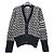 Thom Browne Zweifarbiger Kabelstrick-Cardigan mit diagonaler Träger Douni Blau - Ansicht 2