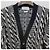 Thom Browne Zweifarbiger Kabelstrick-Cardigan mit diagonaler Träger Douni Blau - Ansicht 4