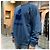 Isabel Marant Sweatshirt en velours avec logo MIKO Bleu ardoise - vue 14