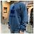 Isabel Marant Sweatshirt en velours avec logo MIKO Bleu ardoise - vue 3