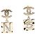 Chanel Orecchini quadrati placcati oro champagne D'oro