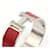 Hermès Bracciale Argento Click-Clack Rosso Bianco  - vista 4