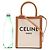 Céline Mini Borsa Cabas in Tela Triomphe e Pelle di Vitello Bianco - vista 2