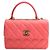 Trendy CC Chanel Borsa tote e crossbody piccola CC neon corallo alla moda Rosa