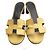 Hermès Pantofole Oasis in Patent Epsom di John Foussing D'oro - vista 2