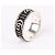 Gucci Anello Doppio in Argento GG Marmont Nero - vista 3