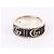 Gucci Anello Doppio in Argento GG Marmont Nero - vista 6