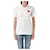 Comme Des Garcons Kurzarm-T-Shirt mit Strass-Herz-Patch AX Weiß
