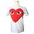 Comme Des Garcons Weißes T-Shirt mit großem Herz-Logo-Druck