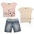 Chloé Burberry Mark T-Shirt und Denim-Shorts Set für Mädchen Blau