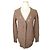 Chloé Strickjacke aus Wolle mit Cut-Out-Details Melange Beige Braun