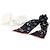 Chanel Scrunchie per capelli in seta nera con motivo logo CC Nero