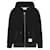 Thom Browne Bar Loopback Seta con Cappuccio e Zip Nero  - vista 1