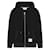 Thom Browne Bar Loopback Seta con Cappuccio e Zip Nero  - vista 4