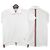 Thom Browne Polo Branco com Listras e Logo Clássico nas Costas