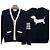 Thom Browne Hector Cardigan mit diagonalen Streifen, lockere Passform, marineblau
