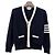 Thom Browne Hector Cardigan mit diagonalen Streifen, lockere Passform, marineblau - Ansicht 14