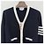 Thom Browne Hector Cardigan mit diagonalen Streifen, lockere Passform, marineblau - Ansicht 16