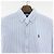 Camicia a righe con logo ricamato di pony Polo Ralph Lauren blu e bianco - vista 3
