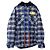 Off White Blau gestepptes Karomuster-Jacke