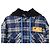 Off White Blau gestepptes Karomuster-Jacke - Ansicht 2