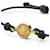 Versace Bracciale in pelle nera e oro Nero  - vista 3