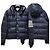 Thom Browne Diagonal Bar Matte Nylon Goose Down Padded Bomber Jacket Navy Blue