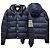 Thom Browne Diagonal Bar Matte Nylon Goose Down Padded Bomber Jacket Navy Blue - view 13