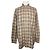 Burberry Beige Karomuster Herrenhemd Braun