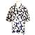 Jil Sander Camisa de algodão com bloco de cores e grande estampa Multicor