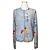 Dior Hellblaues Mesh-Zwillingsset Cardigan Tank Top
