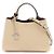Tod's Borsa micro tote in metallo senza tempo beige con stampa: QRI