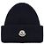 Moncler Berretto in lana e cashmere blu navy Nero