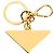 Prada Portachiavi Logo Triangolo Nero Oro - vista 4