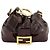 Fendi Borsa Baguette Nano Mama in pelle fine marrone