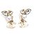 Chanel Champagnergoldene Perlen-Crystal-Ohrstecker vergoldet