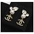 Chanel Champagnergoldene Perlen-Crystal-Ohrstecker vergoldet - Ansicht 4