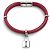 Louis Vuitton Bracciale in pelle bordeaux con tono argento Rosso