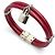 Louis Vuitton Bracciale in pelle bordeaux con tono argento Rosso - vista 2