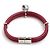 Louis Vuitton Bracciale in pelle bordeaux con tono argento Rosso - vista 3