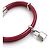Louis Vuitton Bracciale in pelle bordeaux con tono argento Rosso - vista 4