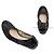 Vera Wang Schwarze lackierte, geraffte Flachschuhe Mehrfarben