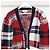 Thom Browne V-Ausschnitt Cardigan mit Donegal-Tartanstreifen Rot - Ansicht 4