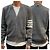 Thom Browne Milano Stitch Overbrand Bar Cardigan Mittelgrau Braun