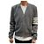 Thom Browne Milano Stitch Overbrand Bar Cardigan Mittelgrau Braun - Ansicht 2